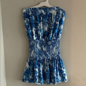 Blue Floral Mini Dress